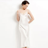 100% pure silk long nightgowns women Sexy sleepwear - ladies Shapewear 