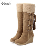 Gdgydh Fashion Scrub Plush Snow Boots - ladies Shapewear 
