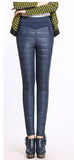 Winter Women Pants Fashion Stitching Slim Warm Windproof Down Pants - ladies Shapewear 