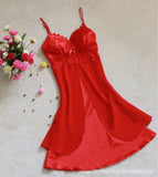 Women Sexy Silk Satin Night Gown Sleeveless Nightdress - ladies Shapewear 