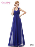 Cheap Long Evening Dresses Flowers One Shoulder Chiffon Padded - ladies Shapewear 