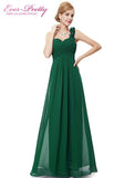 Cheap Long Evening Dresses Flowers One Shoulder Chiffon Padded - ladies Shapewear 
