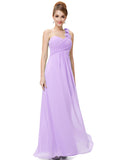 Cheap Long Evening Dresses Flowers One Shoulder Chiffon Padded - ladies Shapewear 