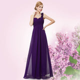 Cheap Long Evening Dresses Flowers One Shoulder Chiffon Padded - ladies Shapewear 