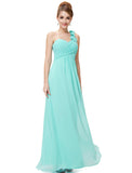 Cheap Long Evening Dresses Flowers One Shoulder Chiffon Padded - ladies Shapewear 