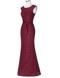 Kate Kasin Mermaid Evening Dresses with Belt Long Bride Dress - ladies Shapewear 