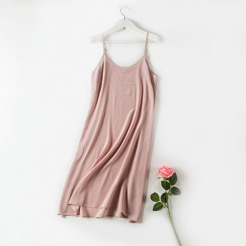 100% pure silk nightgowns women Sexy sleepwear Very light SILK nightdress - ladies Shapewear 