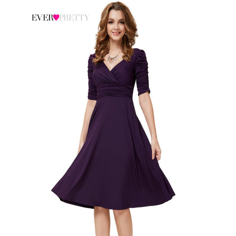 Cocktail Dresses Sleeves Hot Selling V Neck Short Dresses Women - ladies Shapewear 