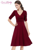 Cocktail Dresses Sleeves Hot Selling V Neck Short Dresses Women - ladies Shapewear 
