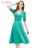 Cocktail Dresses Sleeves Hot Selling V Neck Short Dresses Women - ladies Shapewear 