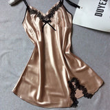 Ladies Sexy Silk Satin Night Dress Sleeveless Nighties - ladies Shapewear 