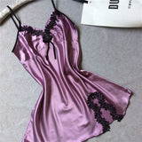 Ladies Sexy Silk Satin Night Dress Sleeveless Nighties - ladies Shapewear 
