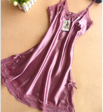 Ladies Sexy Silk Satin Night Dress Sleeveless Nighties - ladies Shapewear 