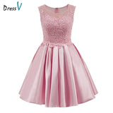 Dressv homecoming dress cheap peach a line mini cocktail party dress - ladies Shapewear 