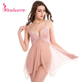 Wealurre New Lace Sexy Lingerie Black Love Nightgown - ladies Shapewear 