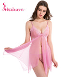 Wealurre New Lace Sexy Lingerie Black Love Nightgown - ladies Shapewear 