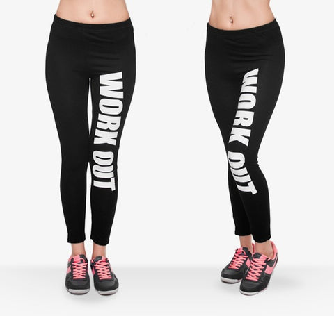 Fashion Stretch Leggings Weeds White Stripes Printing Fitness legging - ladies Shapewear 