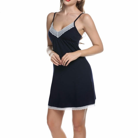Lady Cotton Nightgown Women Nightwear Night Dress - ladies Shapewear 