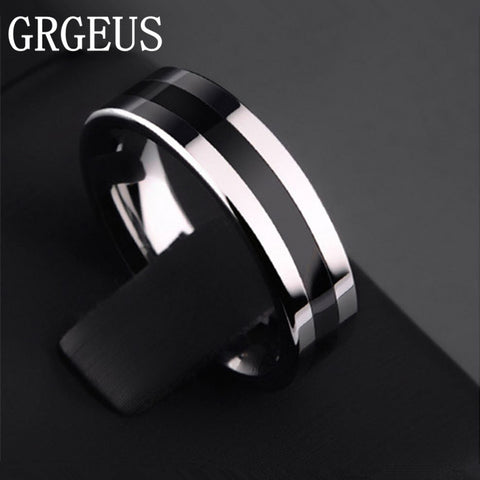 stainless steel men ring black silver plated rings for women men - ladies Shapewear 