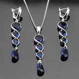 Dark Blue Cubic Zirconia Jewelry Sets - ladies Shapewear 