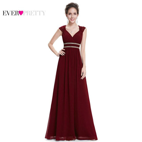 Formal Prom Dresses Long Ever Pretty Women Elegant V neck Party Gowns Dresses - ladies Shapewear 