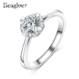 Beagloer Two-Tone Connected Rose Gold/Silver Color Love Heart Wedding Ring - ladies Shapewear 