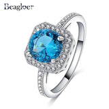 Beagloer Two-Tone Connected Rose Gold/Silver Color Love Heart Wedding Ring - ladies Shapewear 