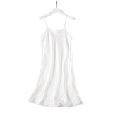 100% REAL silk nightgowns women Sexy Spaghetti Strap sleepdress - ladies Shapewear 