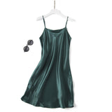 100% REAL silk nightgowns women Sexy Spaghetti Strap sleepdress - ladies Shapewear 