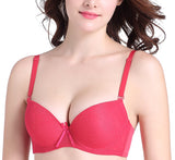 Plus Size Push Up Ultra thin Sexy Lace Coverage Flower Adjustable Bra - ladies Shapewear 