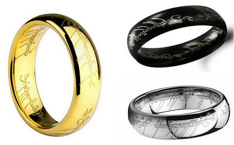 Fashion Jewelry Gold/Silver/Black Titanium Steel Charm Ring - ladies Shapewear 