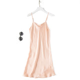 100% REAL silk nightgowns women Sexy Spaghetti Strap sleepdress - ladies Shapewear 