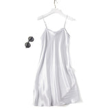 100% REAL silk nightgowns women Sexy Spaghetti Strap sleepdress - ladies Shapewear 