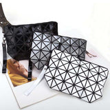 Fashion geometric triangle rhombus fold over square mosaic clutch - ladies Shapewear 