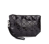 Fashion geometric triangle rhombus fold over square mosaic clutch - ladies Shapewear 