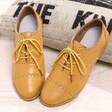 Designer Summer Oxford Genuine Leather Women Flats Shoes - ladies Shapewear 