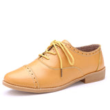 Designer Summer Oxford Genuine Leather Women Flats Shoes - ladies Shapewear 