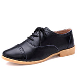 Designer Summer Oxford Genuine Leather Women Flats Shoes - ladies Shapewear 