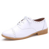 Designer Summer Oxford Genuine Leather Women Flats Shoes - ladies Shapewear 