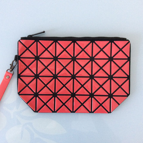 Fashion geometric triangle rhombus fold over square mosaic clutch - ladies Shapewear 