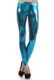 BIVIGAOS Fashion Gothic Punk Rock Style Gold Metallic Color Sexy PU Faux Leather Leggings - ladies Shapewear 