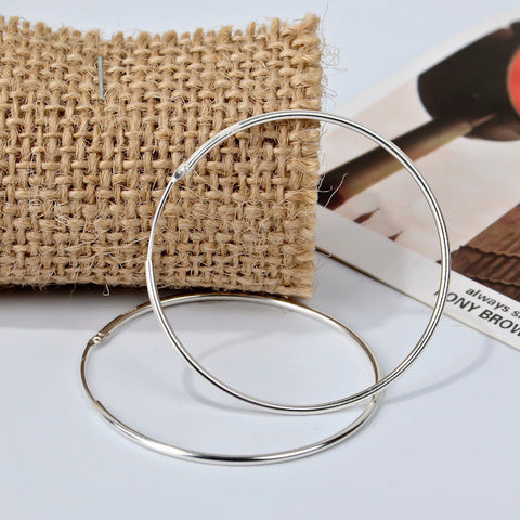 Hoop Earrings Genuine Sterling Silver 5 size available For women - ladies Shapewear 