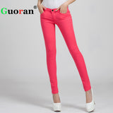{Guoran} Candy Color Women Jeans Pencil Pants - ladies Shapewear 