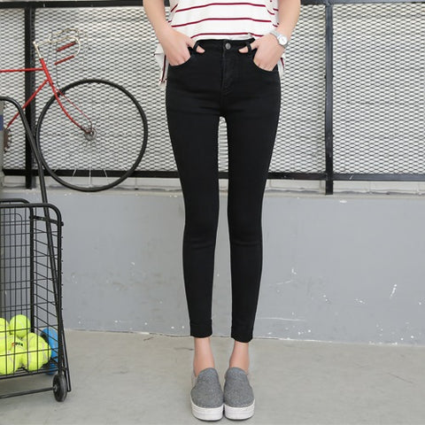 Skinny Female Slim Pencil Pants Denim Ladies Trousers - ladies Shapewear 