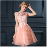 LOVONEY Short Prom Dresses Elegant A-Line Red Prom Dress Gown - ladies Shapewear 