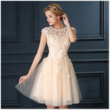 LOVONEY Short Prom Dresses Elegant A-Line Red Prom Dress Gown - ladies Shapewear 
