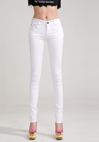 {Guoran} Candy Color Women Jeans Pencil Pants - ladies Shapewear 