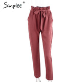 Simplee Apparel OL chiffon high waist harem pants - ladies Shapewear 