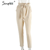 Simplee Apparel OL chiffon high waist harem pants - ladies Shapewear 