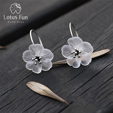 Lotus Fun Real Sterling Silver Handmade Flower in the Earrings - ladies Shapewear 